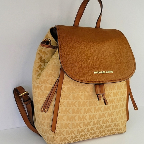 Michael Kors Evie Backpack Purse Tan & Light Brown main image 12